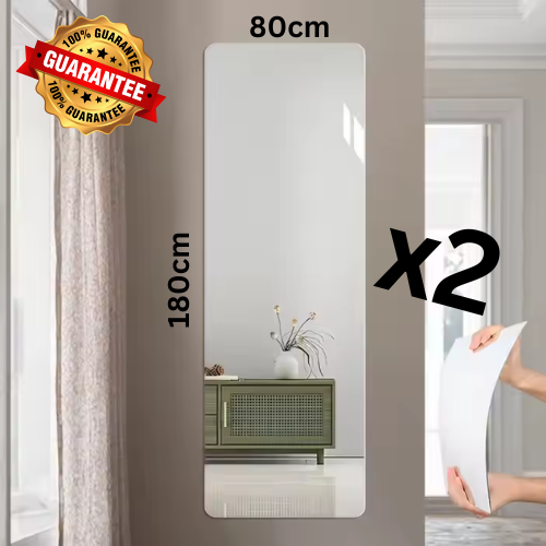 Pack de 2 Miroir (80cm*180cm) Adhésif Incassable et Flexible 🪞✨