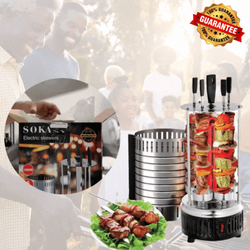🍢 Barbecue Électrique Maison – Jusqu’à 6 Brochettes Simultanées 🔥
