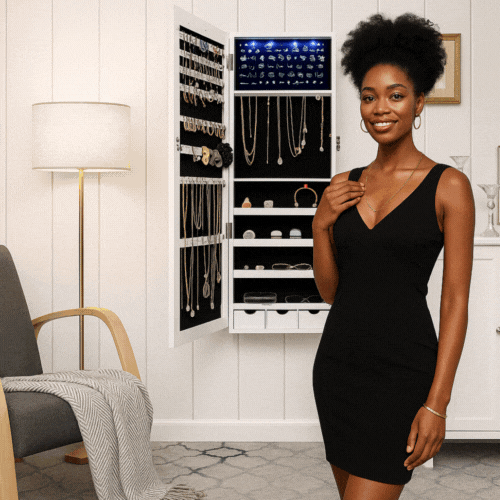 🪞 Armoire Miroir Éclairée avec Rangement Bijoux ✨