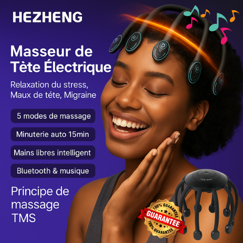 Masseur Électrique Crânien Antistress ✨ + Enceinte Bluetooth Intégrée 🧠🎵
