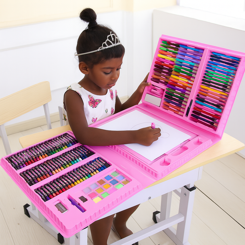 🌟 Lot de 2 Kit de Dessin 208 pièces – Tout pour libérer la créativité ! 🧠✨