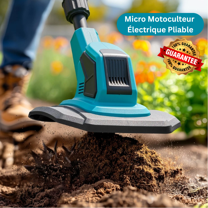 🌱 Motoculteur Électrique Pliable – Le Jardin Facile à la Maison !
