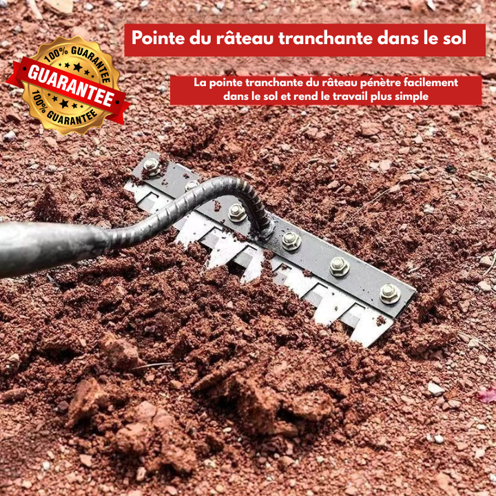 🌱 Râteau à Ongles en Acier – L’Outil Indispensable pour Votre Jardin !