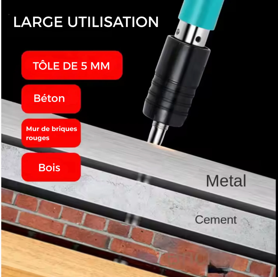 🛠️ Pistolet Cloueur Haute Pression pour Béton | Kit Complet Prêt à l’emploi 💥