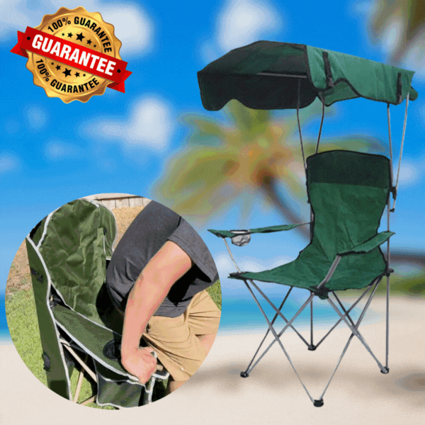 Chaise de Camping Pliante avec Parasol Ajustable ☀️🏕️