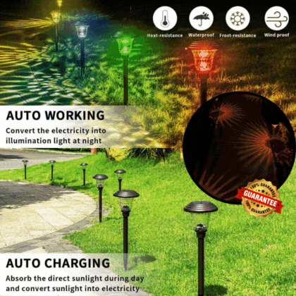 🌞 Lampe Solaire LED Extérieures – Éclairage Automatique RGB et Étanche
