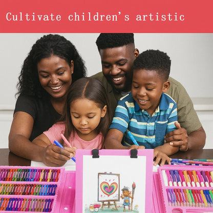 🌟 Lot de 2 Kit de Dessin 208 pièces – Tout pour libérer la créativité ! 🧠✨